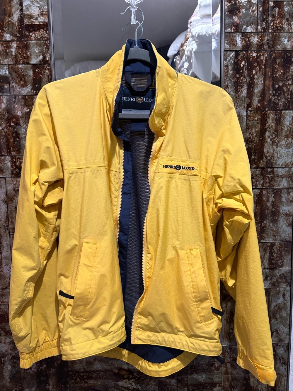 Henri Lloyd Women Yellow Marine Sailing Jacket with Navy Interior Trim